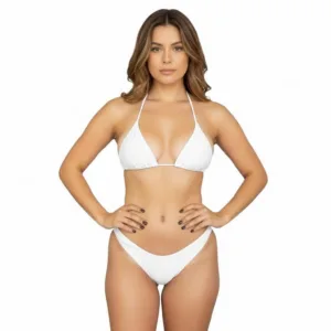 Biquini Cortininha Asa Delta Poliamida P M G GG Moda Praia Verao Cores Variadas Conforto Resistente
