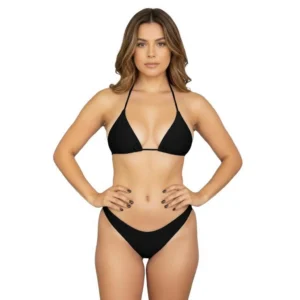Biquini Cortininha Asa Delta Poliamida P M G GG Moda Praia Verao Cores Variadas Conforto Resistente
