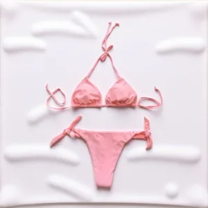 Biquini Cortininha Com Bojo Conjunto Praia Verao Calcinha De Amarrar Feminino Poliamida P M G GG