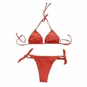 Biquini Cortininha Com Bojo Conjunto Praia Verao Calcinha De Amarrar Feminino Poliamida P M G GG