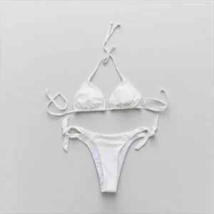 Biquini Cortininha Com Bojo Conjunto Praia Verao Calcinha De Amarrar Feminino Poliamida P M G GG