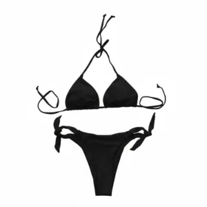 Biquini Cortininha Com Bojo Conjunto Praia Verao Calcinha De Amarrar Feminino Poliamida P M G GG