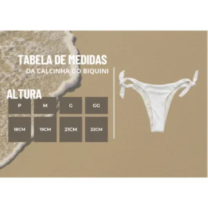 Biquini Cortininha Com Bojo Conjunto Praia Verao Calcinha De Amarrar Feminino Poliamida P M G GG