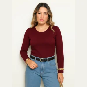 Blusa Feminina Termica Quente Manga Longa Forrada Inverno
