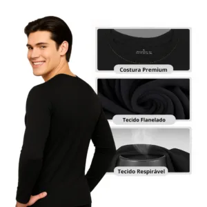 Blusa Manga Longa Termica Frio Flanelada Segunda Pele