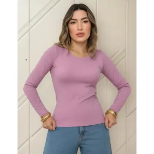 Blusa Termica Feminina Inverno Segunda Pele Mangas Longas Forro Flanelado Camiseta Quente Peluciada