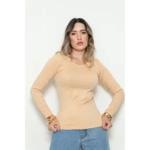 Blusa Termica Feminina Inverno Segunda Pele Mangas Longas Forro Flanelado Camiseta Quente Peluciada