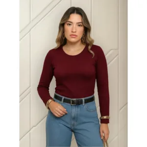 Blusa Termica Feminina Inverno Segunda Pele Mangas Longas Forro Flanelado Camiseta Quente Peluciada