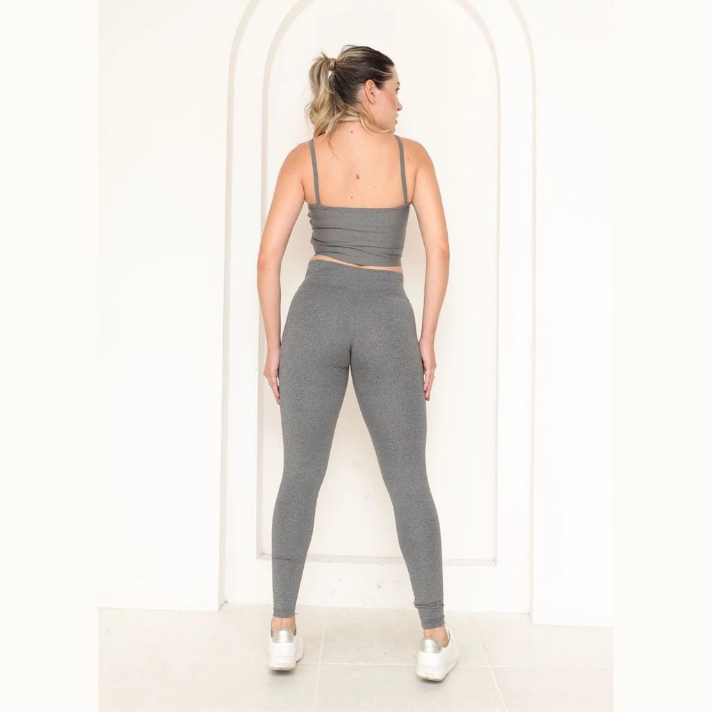 Calça Legging Cinza Feminina Suplex Premium Academia Treino