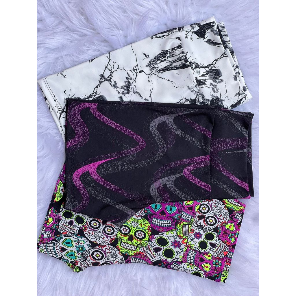 Kit 10 Shorts Feminino Fitness Estampado Liso Variados Academia Yoga Caminhada Antiodor Cintura Alta