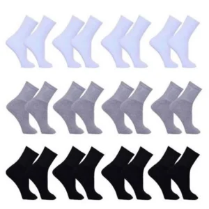 Kit 12 Pares de Meia Cano Longo Alto Masculino e Feminino