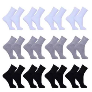 Kit 12 Pares de Meia Cano Longo Alto Masculino e Feminino