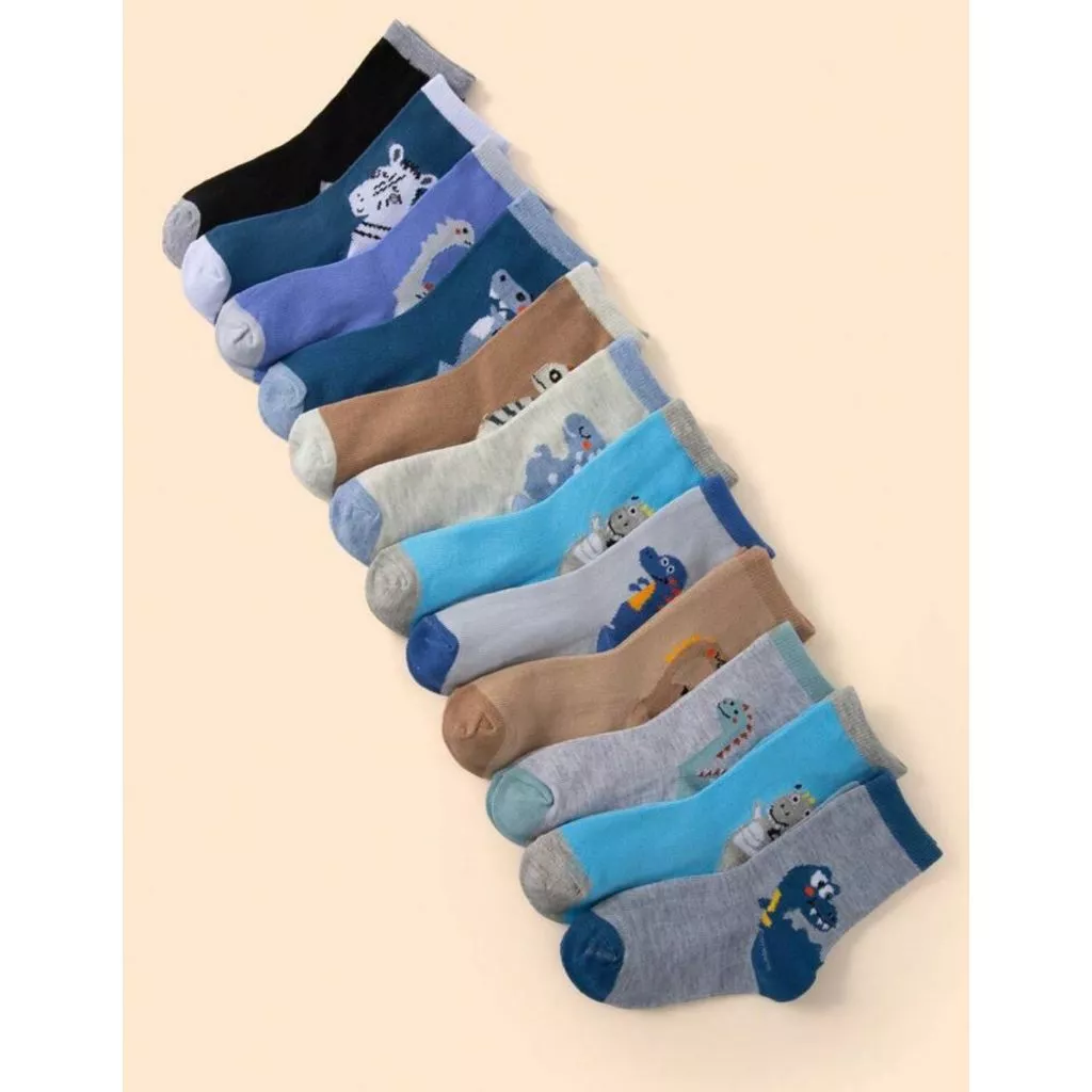 Kit 12 Pares de Meia Infantil Estampas Variadas Crianca Bebe