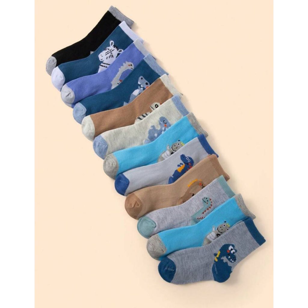 Kit 12 Pares de Meia Infantil Estampas Variadas Crianca Bebe
