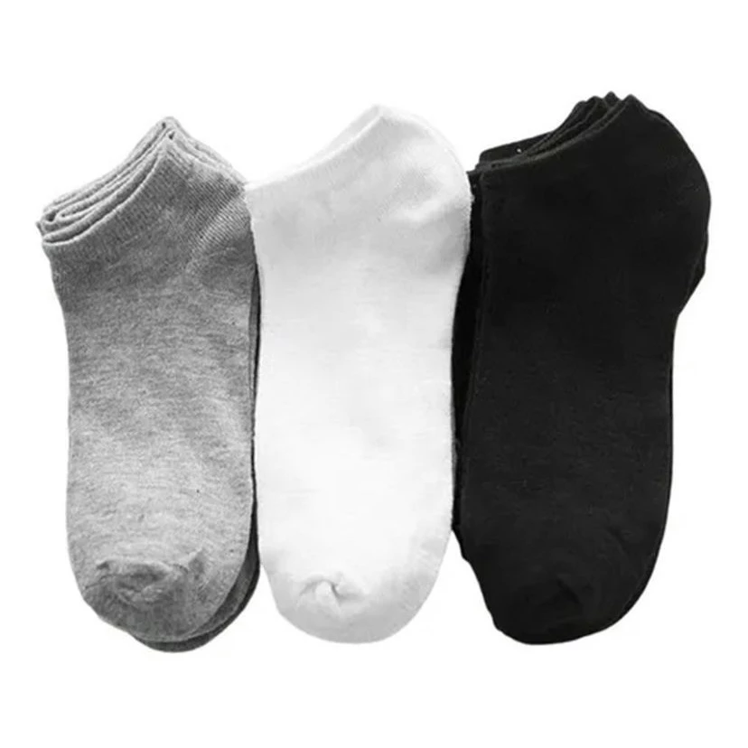 Kit 12 Pares Soquete Unissex Cano Curto Lisa Masculino Feminina Super Macio Confortavel