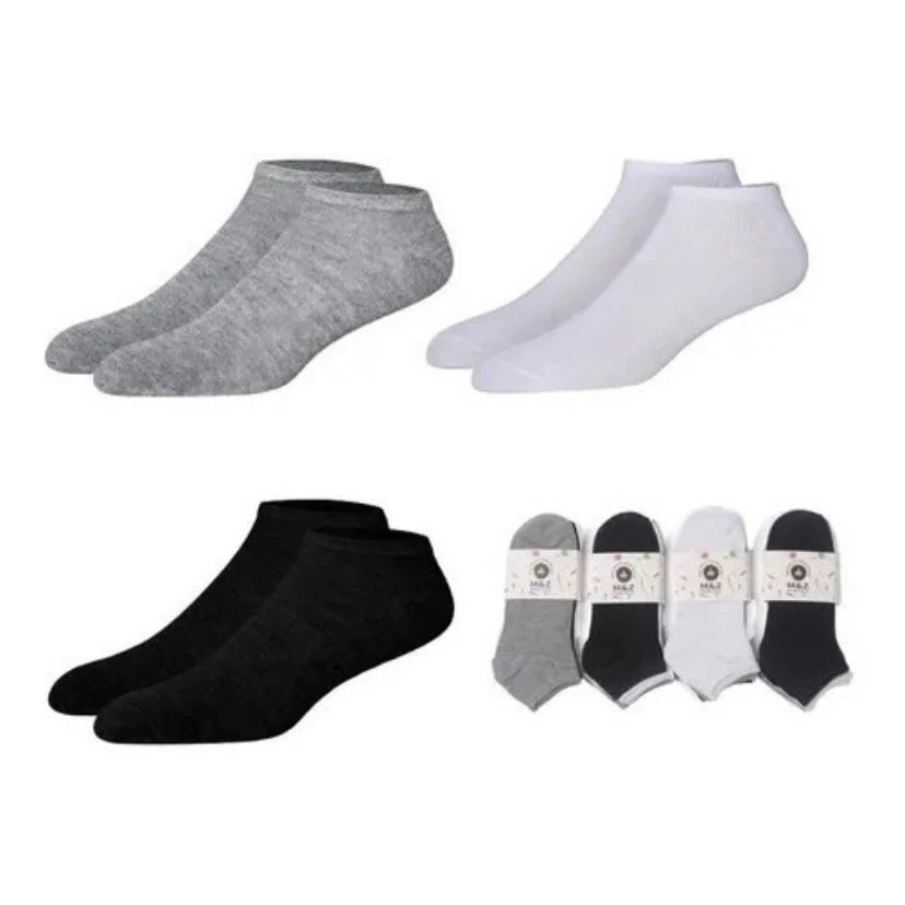 Kit 12 Pares de Meias Soquete Cano Curto Unissex Algodão 35 ao 43 Adulto Masculino Feminina