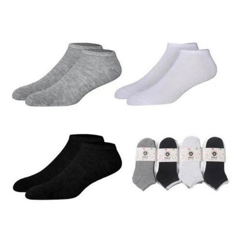 Kit 12 Pares de Meias Soquete Cano Curto Unissex Algodão 35 ao 43 Adulto Masculino Feminina