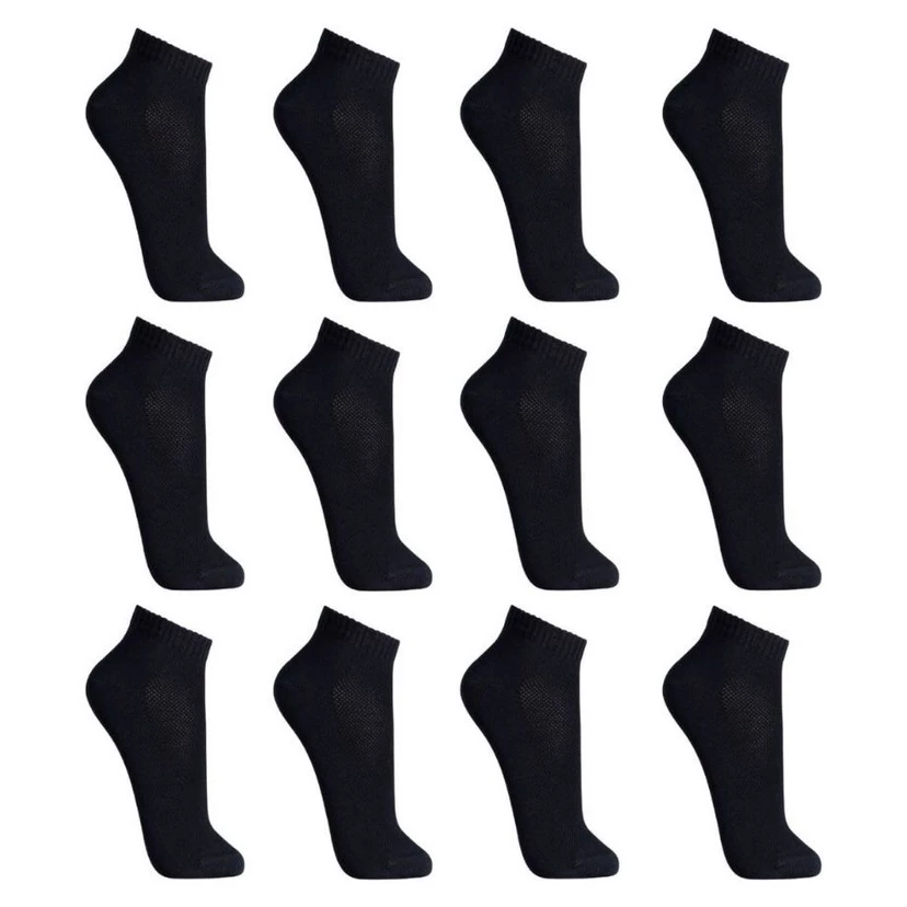 Kit 12 Pares de Meias Soquete Cano Curto Unissex Algodão 35 ao 43 Adulto Masculino Feminina