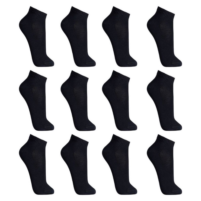 Kit 12 Pares de Meias Soquete Cano Curto Unissex Algodão 35 ao 43 Adulto Masculino Feminina