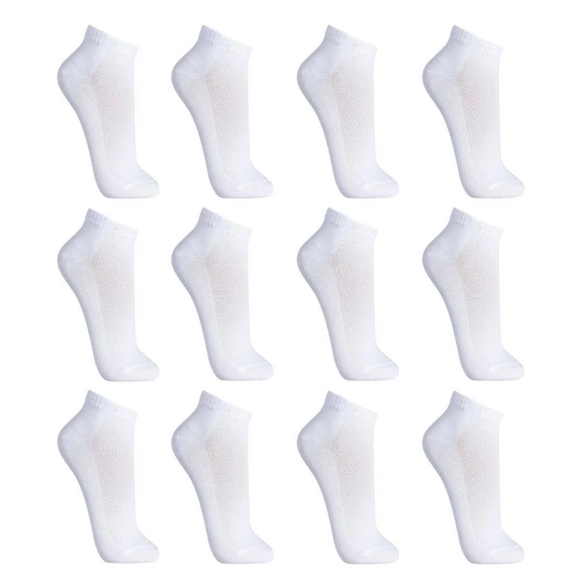 Kit 12 Pares Soquete Unissex Cano Curto Lisa Masculino Feminina Super Macio Confortavel