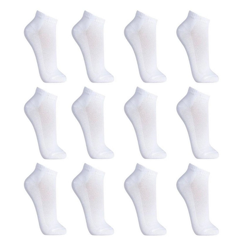 Kit 12 Pares Soquete Unissex Cano Curto Lisa Masculino Feminina Super Macio Confortavel