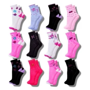 Kit 12 de Meias Cano Curto Soquete Feminino 35 ao 40 Adulto Feminina Super Macia Confortavel
