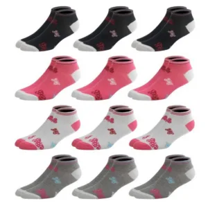 Kit 12 Pares de Meias Feminino Estampas Variadas Soquete Cano Curto Adulto 34 ao 40 Feminina
