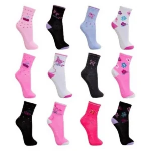 Kit 12 Pares de Meias Feminino Estampas Variadas Soquete Cano Curto Adulto 34 ao 40 Feminina
