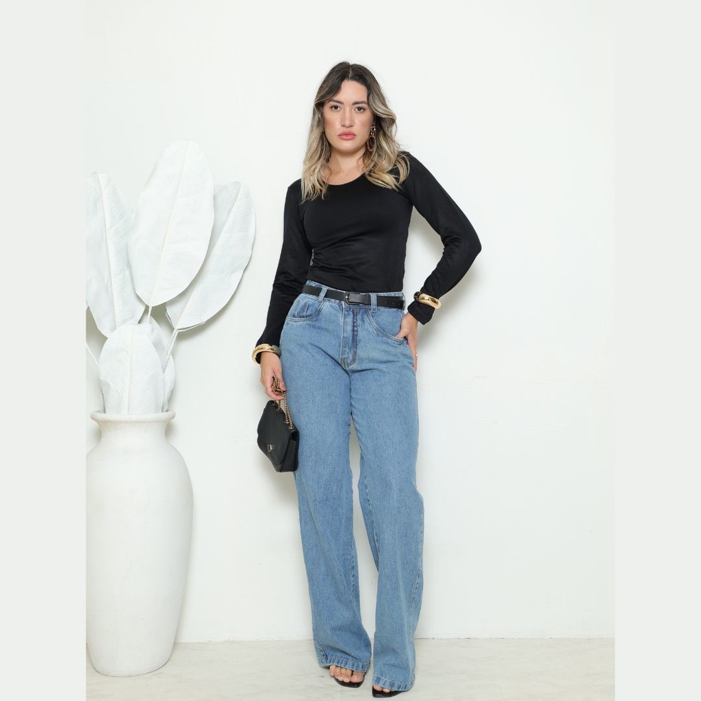 Kit 2 Blusa Feminina Térmica Quentinha Forrada Inverno Preta