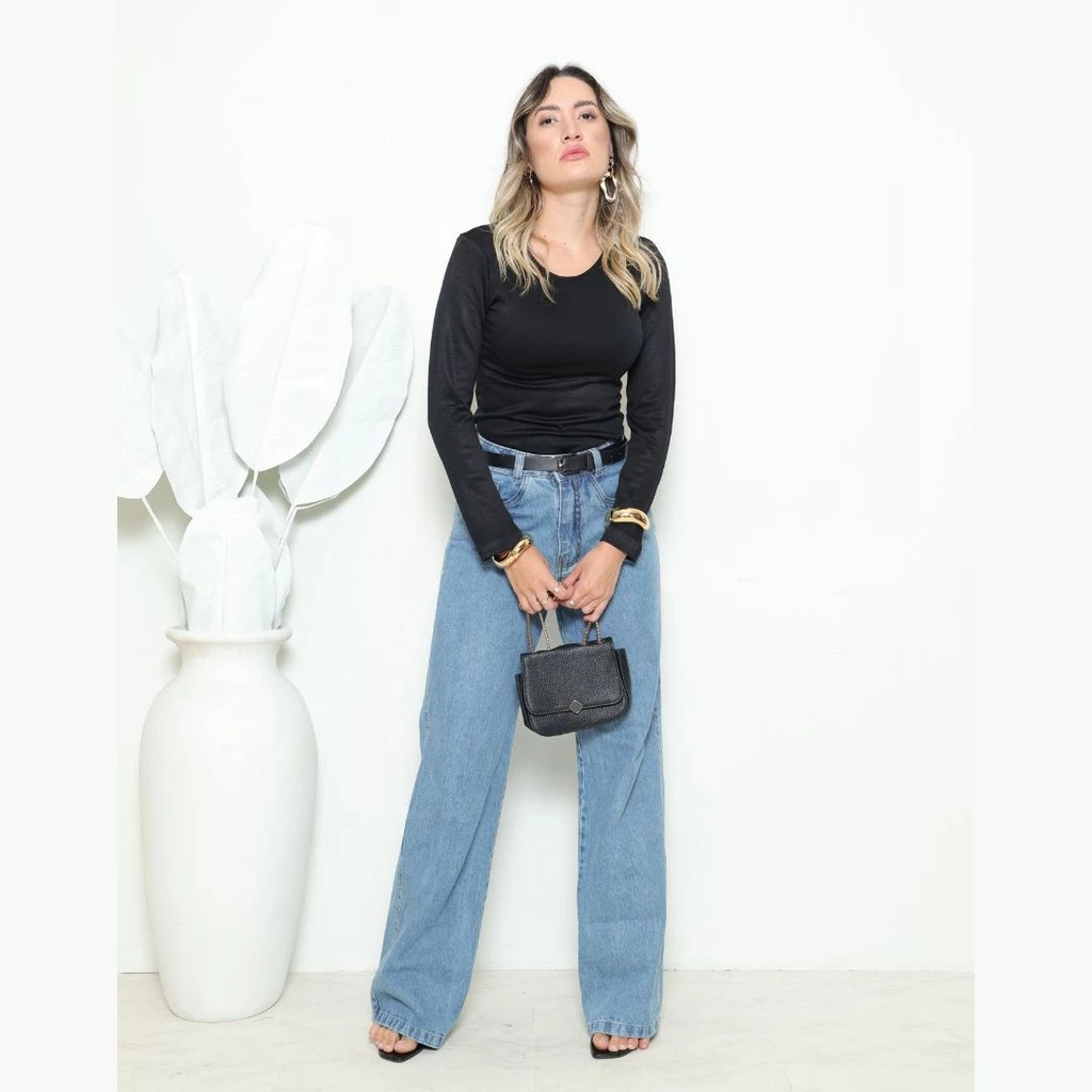 Kit 2 Blusa Feminina Térmica Quentinha Forrada Inverno Preta