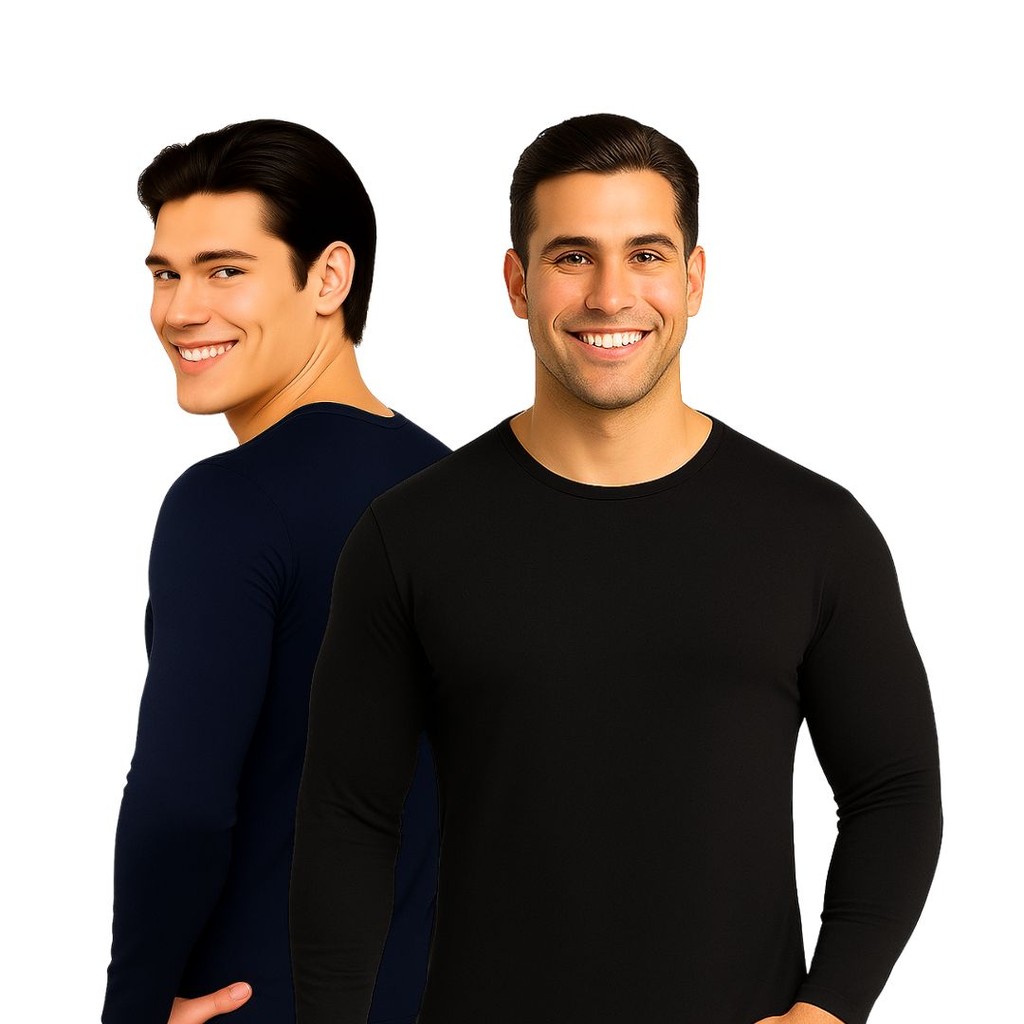 Kit 2 Blusa Manga Longa Térmica Frio Flanelada Segunda Pele
