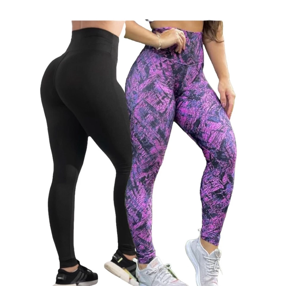 Kit 2 Calça LEG Leggings Moda Fitness Suplex Academia Super Confortáve Antiodor Yoga Feminina