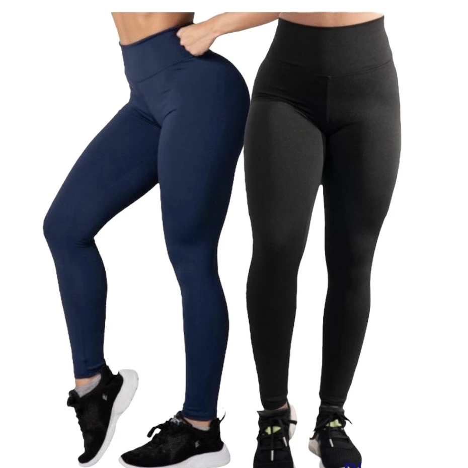 Kit 2 Calça LEG Leggings Moda Fitness Suplex Academia Super Confortáve Antiodor Yoga Feminina