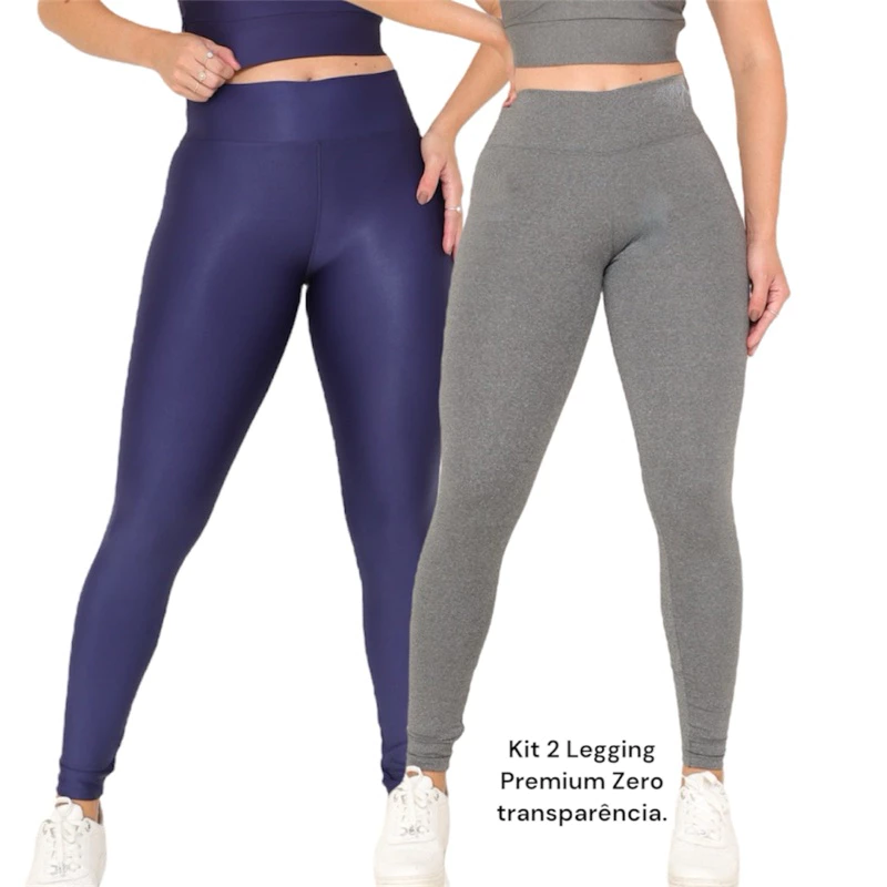 Kit 2 Calça LEG Leggings Moda Fitness Suplex Academia Super Confortáve Antiodor Yoga Feminina