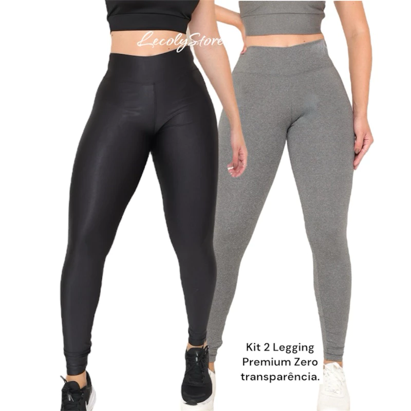 Kit 2 Calça LEG Leggings Moda Fitness Suplex Academia Super Confortáve Antiodor Yoga Feminina