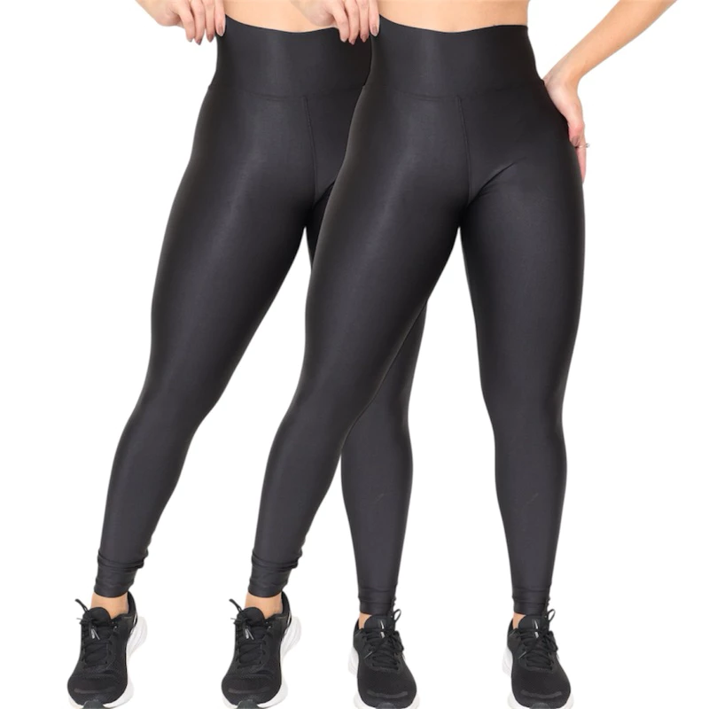 Kit 2 Calça LEG Leggings Moda Fitness Suplex Academia Super Confortáve Antiodor Yoga Feminina