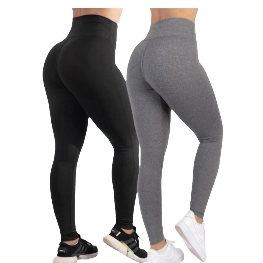 Kit 2 Calça LEG Leggings Moda Fitness Suplex Academia Super Confortáve Antiodor Yoga Feminina