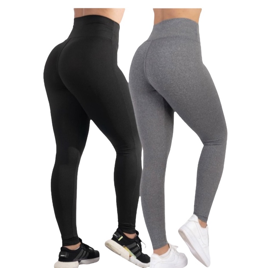 Kit 2 Calça LEG Leggings Moda Fitness Suplex Academia Super Confortáve Antiodor Yoga Feminina