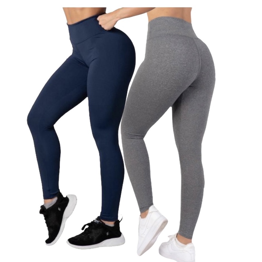 Kit 2 Calça LEG Leggings Moda Fitness Suplex Academia Super Confortáve Antiodor Yoga Feminina