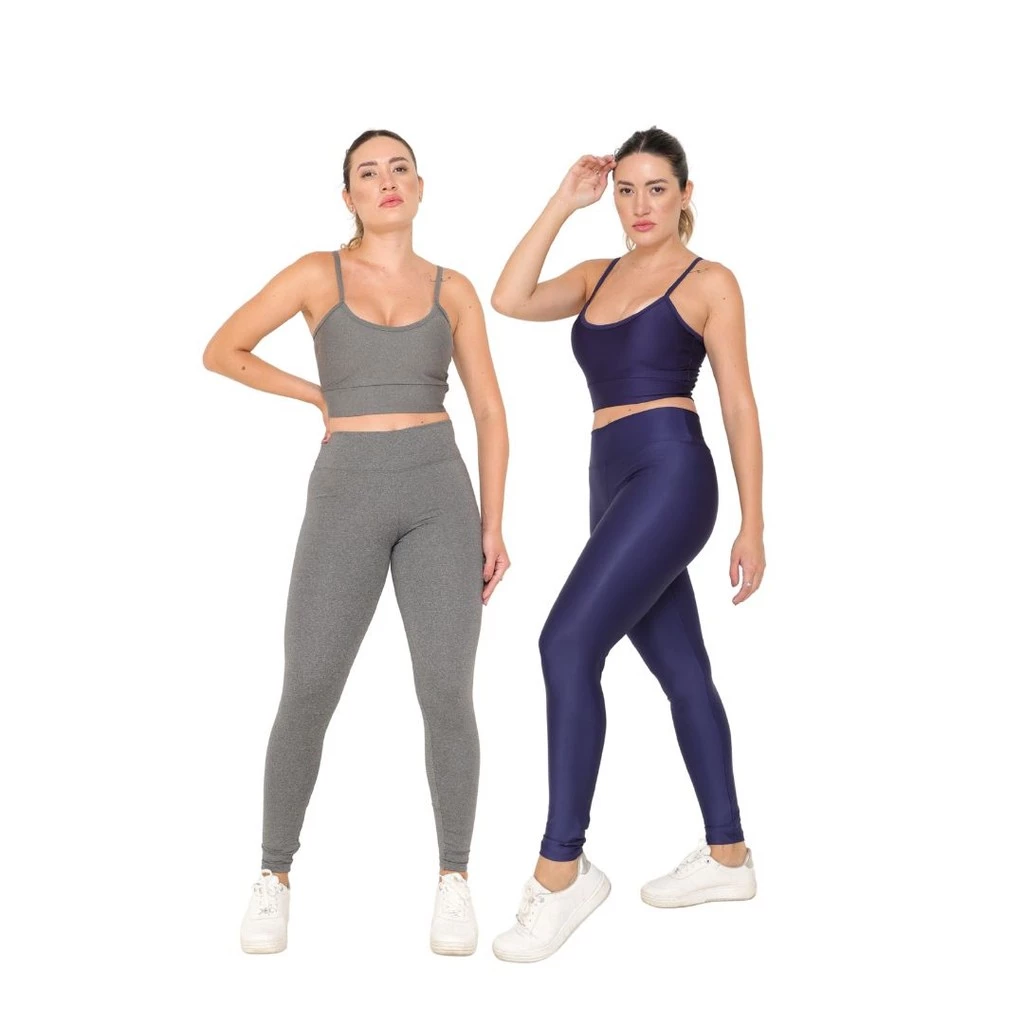 Kit 2 Calça Legging Academia Feminina Suplex Premium Fitness