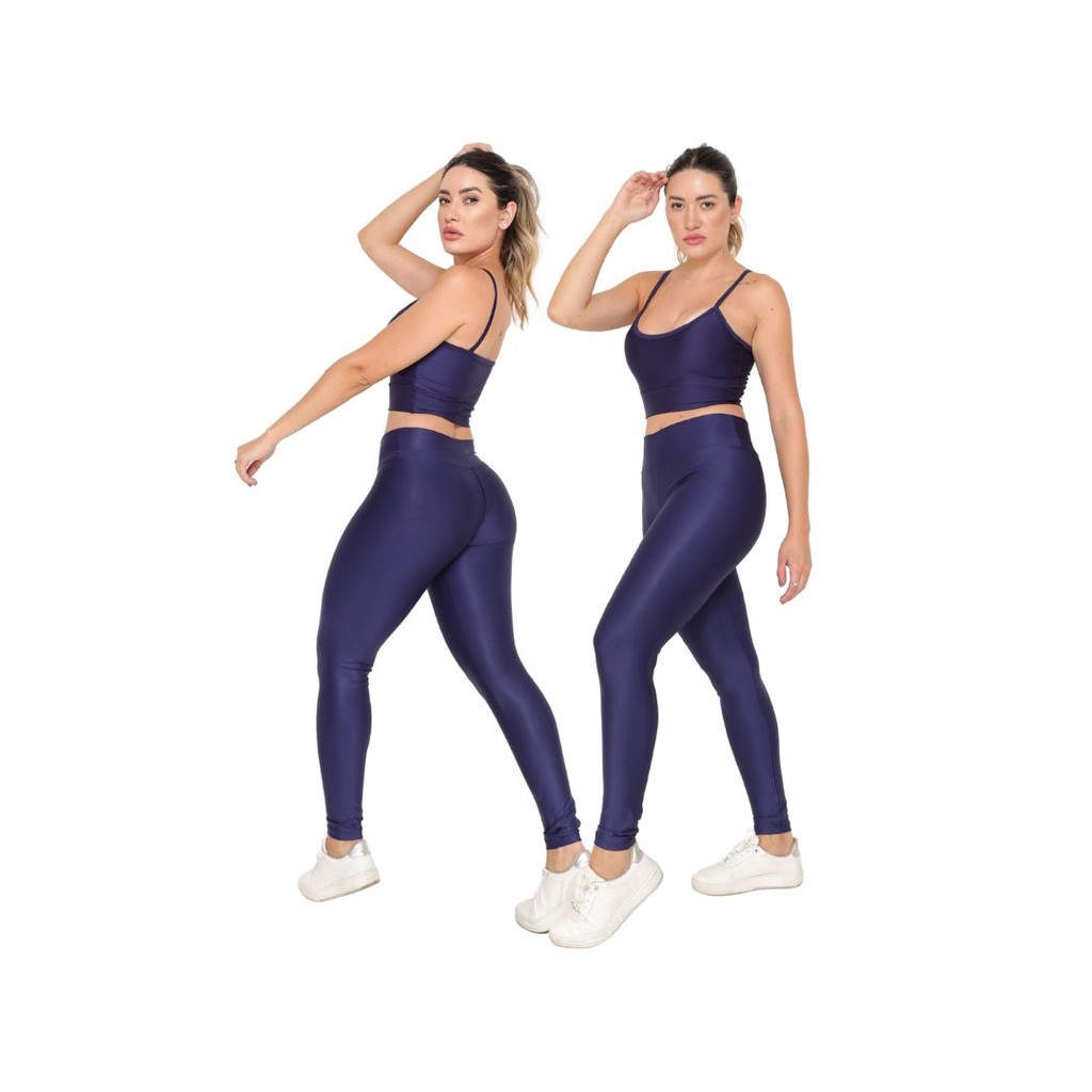 Kit 2 Calça Legging Academia Feminina Suplex Premium Fitness