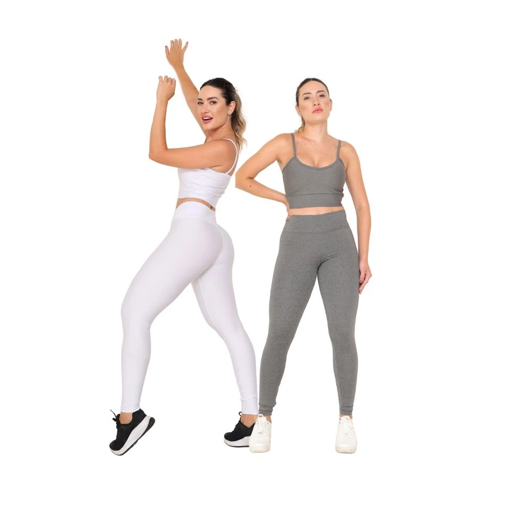 Kit 2 Calça Legging Academia Feminina Suplex Premium Fitness
