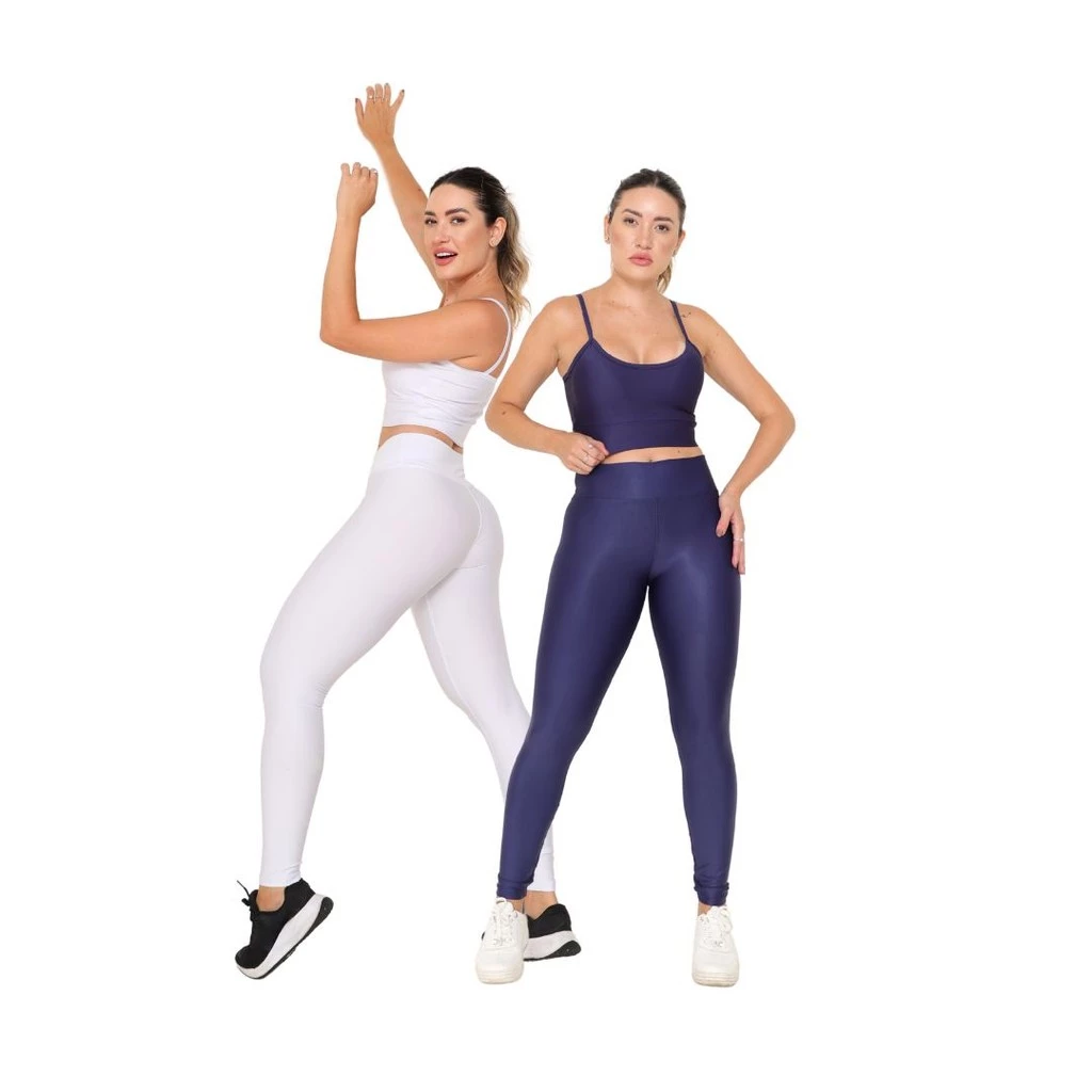 Kit 2 Calça Legging Academia Feminina Suplex Premium Fitness