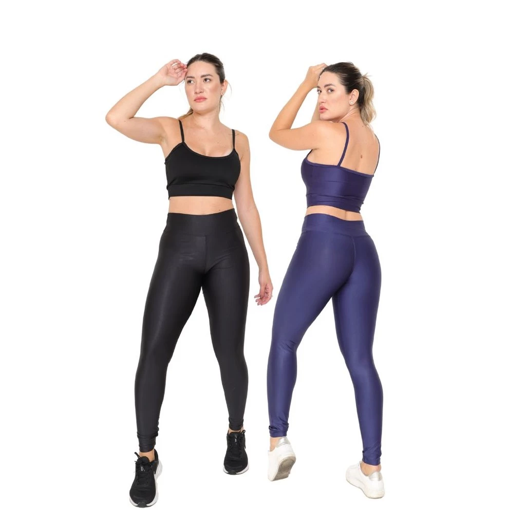 Kit 2 Calça Legging Academia Feminina Suplex Premium Fitness