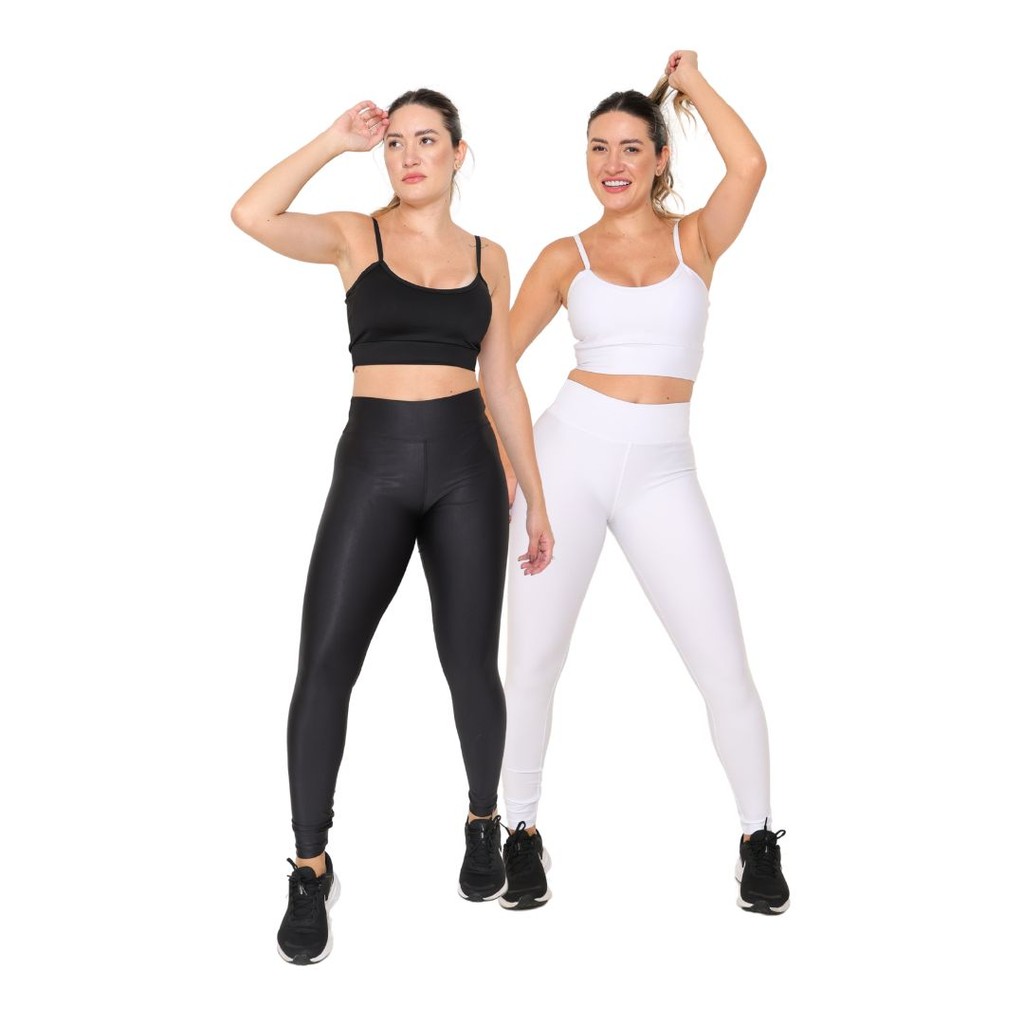 Kit 2 Calça Legging Academia Feminina Suplex Premium Fitness