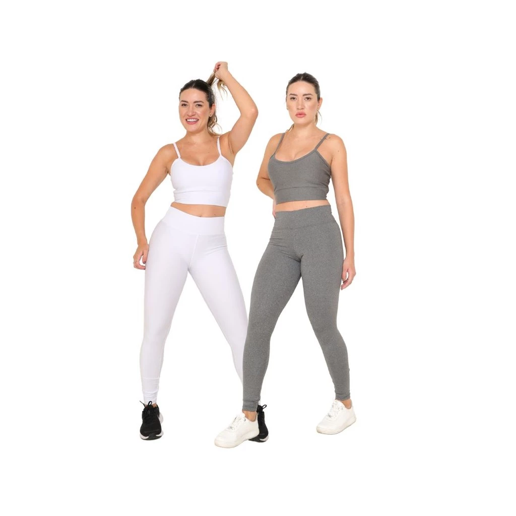 Kit 2 Calça Legging Academia Feminina Suplex Premium Fitness