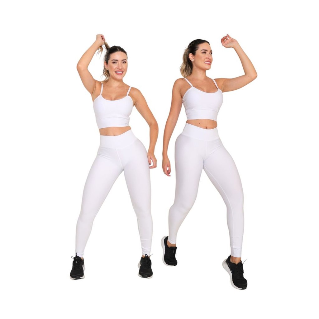 Kit 2 Calça Legging Academia Feminina Suplex Premium Fitness