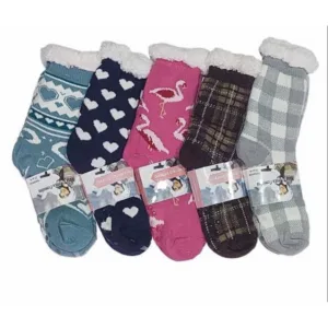 Kit 2 Meias Termica Forrada La Quentinha Feminino Calca 34 ao 40 com Antiderrapante Quente