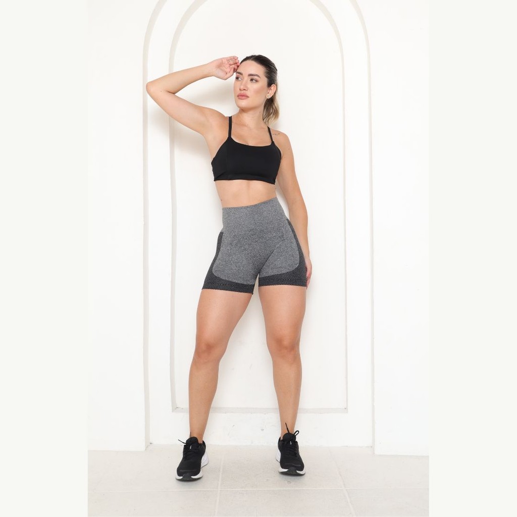 Short Academia Empina Bumbum Cintura Alto Yoga Elástico