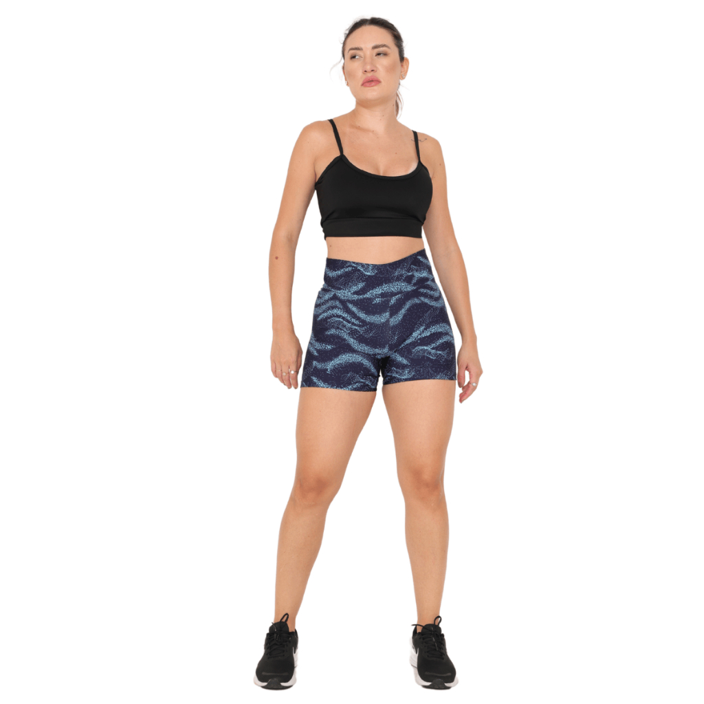 Kit 4 Shortinhos Curto Estampados Feminino Caminhada Academia Short Cintura Alta Antiodor Esportiva